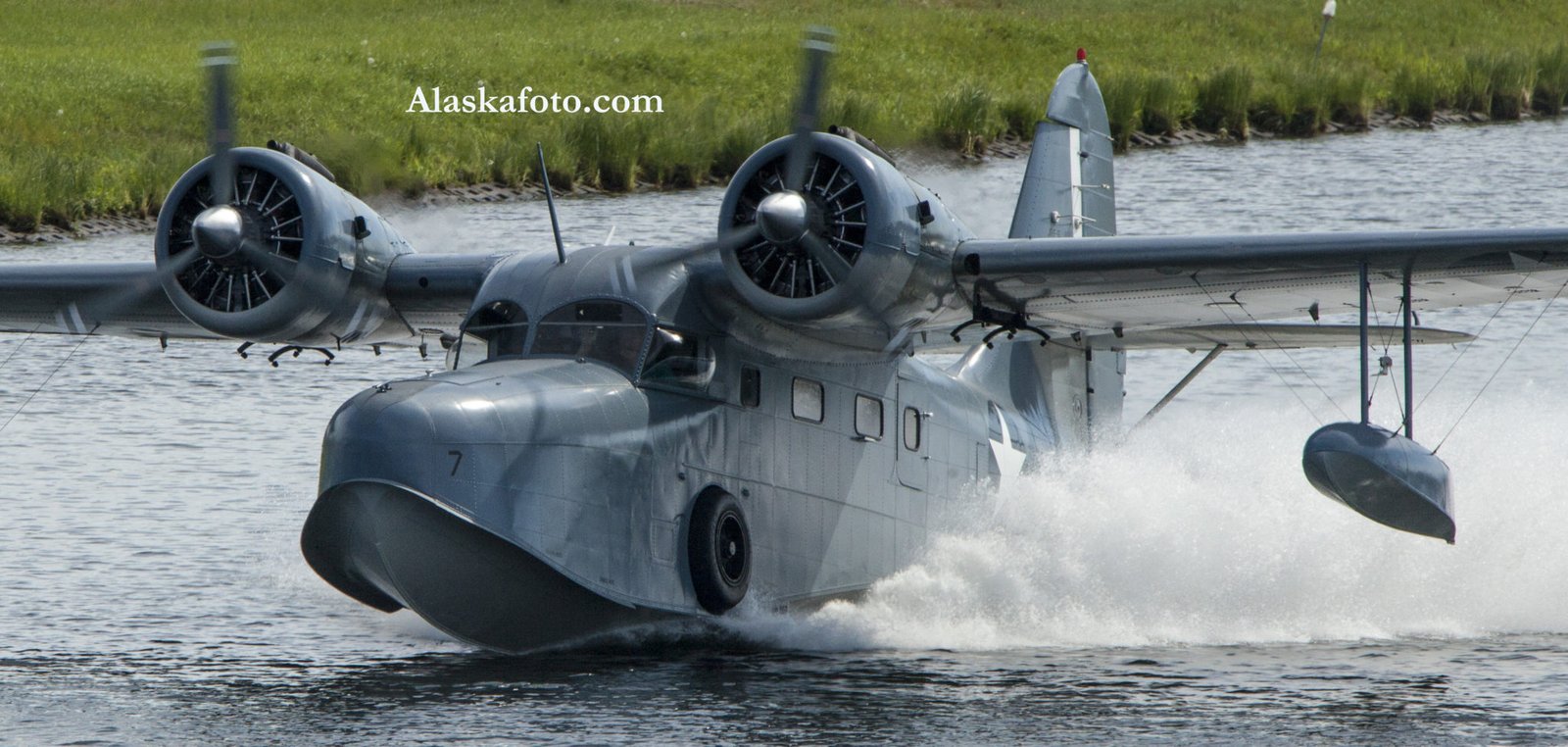 Amphibious aircraft landing on water